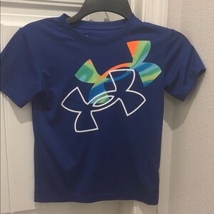 Under Armour Kids Navy Tee with Multicolor Logo